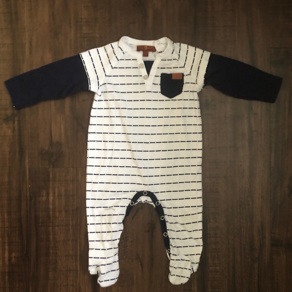 3-6M Seven Onesie w/ Footies